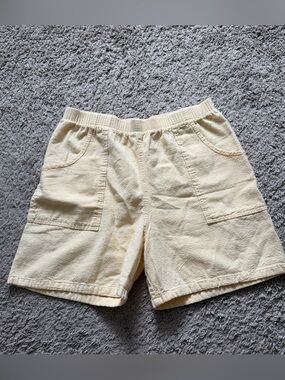 Vintage Butter Yellow Drawstrings of Malibu Cotton Shorts
